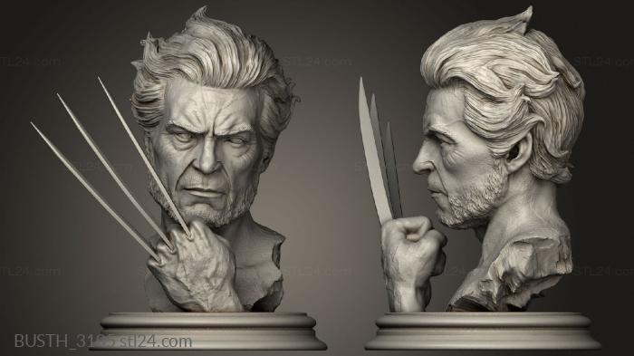 Busts of heroes and monsters (logan wolverine gto paulienet, BUSTH_3105) 3D models for cnc