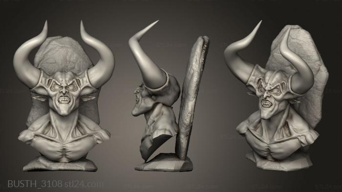 Busts of heroes and monsters (Lord Darkness back rock, BUSTH_3108) 3D models for cnc