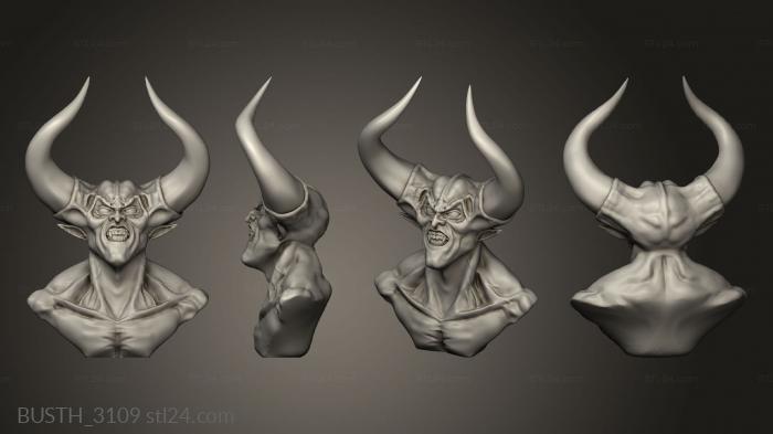 Busts of heroes and monsters (lord darkness the legend multicolour black icz, BUSTH_3109) 3D models for cnc