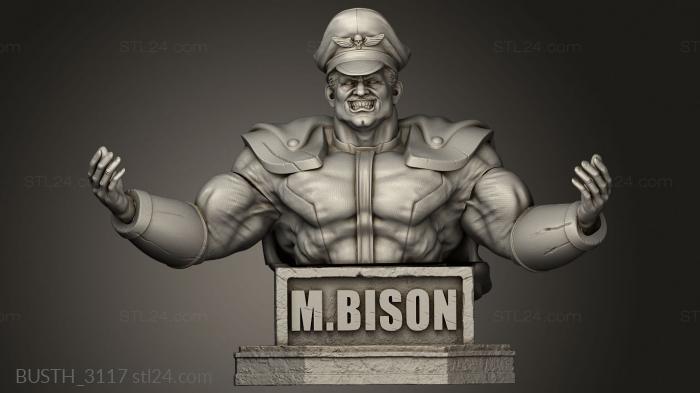 Busts of heroes and monsters (Bison Street Fighter from streetfighter and, BUSTH_3117) 3D models for cnc