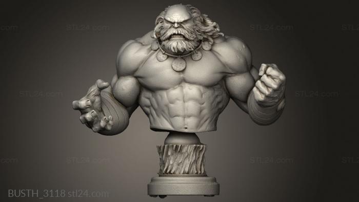 Busts of heroes and monsters (maestro hulk, BUSTH_3118) 3D models for cnc