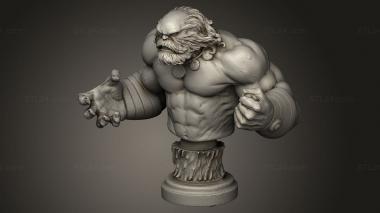 Busts of heroes and monsters (maestro hulk, BUSTH_3118) 3D models for cnc