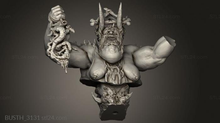Busts of heroes and monsters (Man Eaters Haruspex, BUSTH_3131) 3D models for cnc