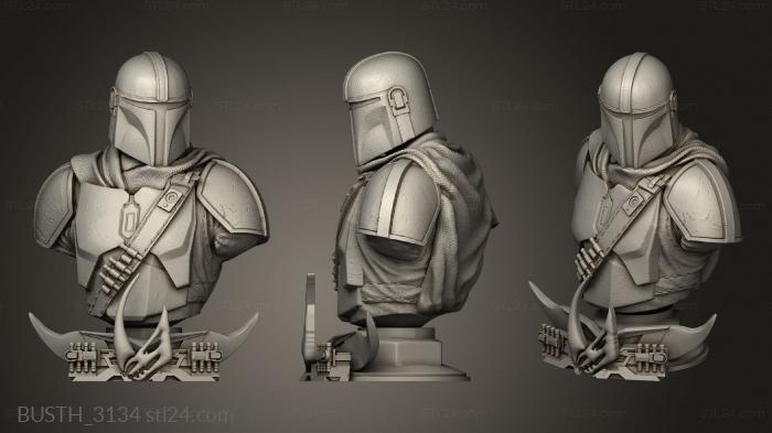 Busts of heroes and monsters (Mandalorian and infill Wars in fill icz, BUSTH_3134) 3D models for cnc