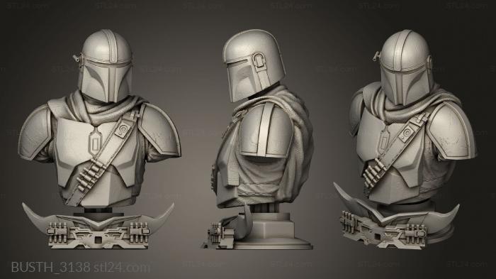 Busts of heroes and monsters (Mandalorian Star Wars Logo Mandoo, BUSTH_3138) 3D models for cnc