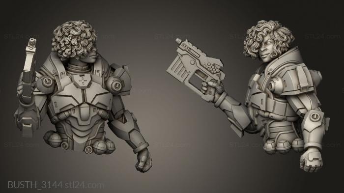 Busts of heroes and monsters (Marine Commander, BUSTH_3144) 3D models for cnc