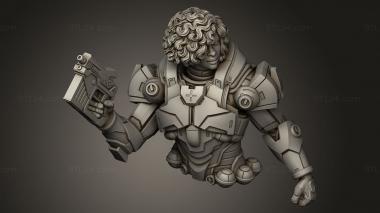 Busts of heroes and monsters (Marine Commander, BUSTH_3144) 3D models for cnc