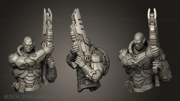 Busts of heroes and monsters (Marine Sergeant, BUSTH_3145) 3D models for cnc