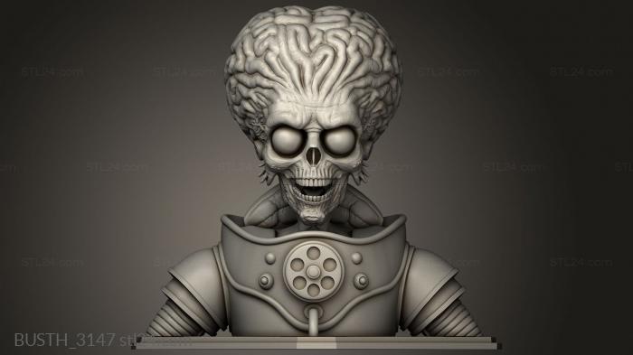 Busts of heroes and monsters (Martian, BUSTH_3147) 3D models for cnc