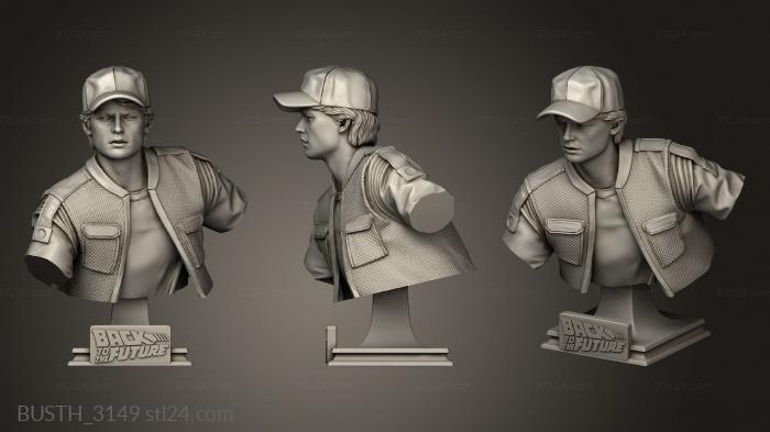 Busts of heroes and monsters (Marty Mcfly, BUSTH_3149) 3D models for cnc