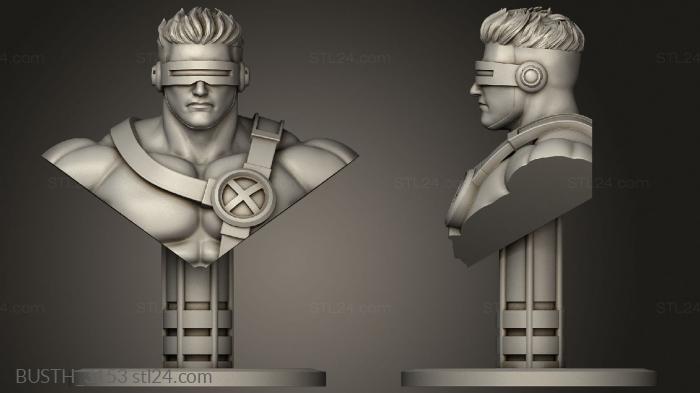 Busts of heroes and monsters (marvel Cyclops and Jean Grey, BUSTH_3153) 3D models for cnc