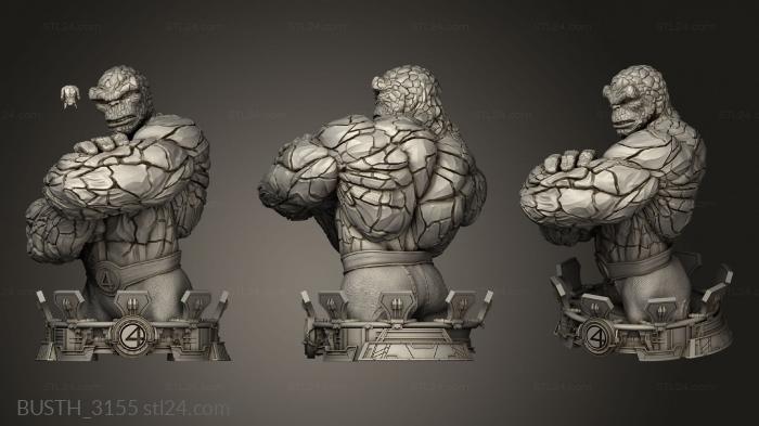 Busts of heroes and monsters (Marvel The Thing One, BUSTH_3155) 3D models for cnc