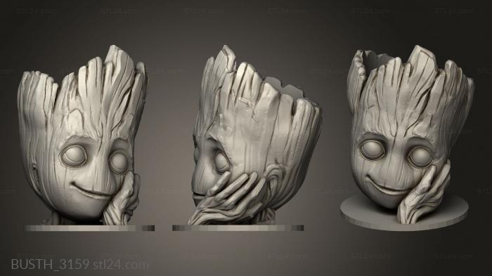 Busts of heroes and monsters (Mates Groot Mate, BUSTH_3159) 3D models for cnc