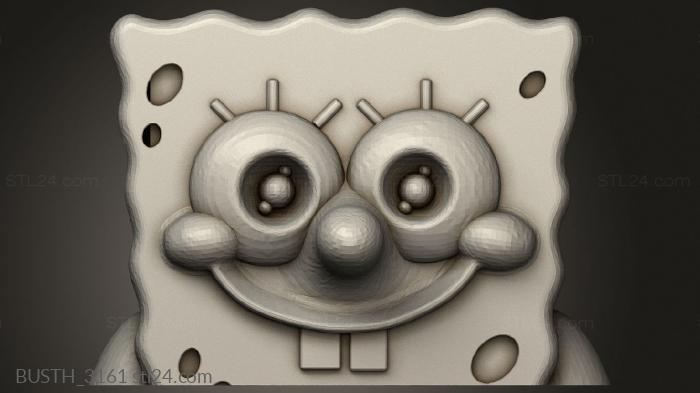 Busts of heroes and monsters (Mates Spongebob, BUSTH_3161) 3D models for cnc