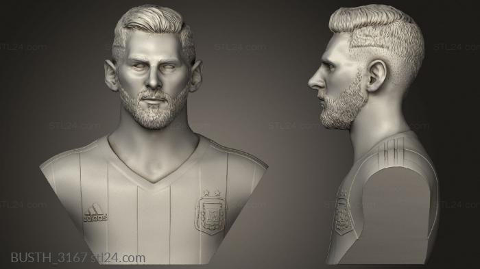 Busts of heroes and monsters (Messi Arg Con Barba, BUSTH_3167) 3D models for cnc