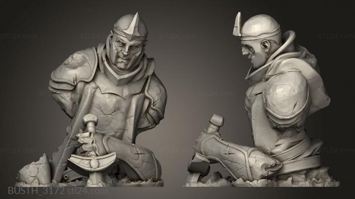 Busts of heroes and monsters (Middle Earth Axe, BUSTH_3172) 3D models for cnc