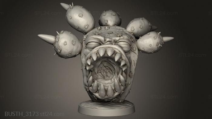 Busts of heroes and monsters (Mini Cactus Monster, BUSTH_3173) 3D models for cnc