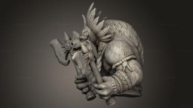 Busts of heroes and monsters (Minotaur Tribe Leader, BUSTH_3179) 3D models for cnc