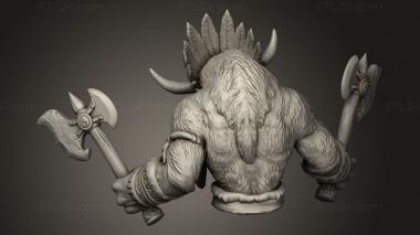 Busts of heroes and monsters (Minotaur Tribe Leader, BUSTH_3179) 3D models for cnc