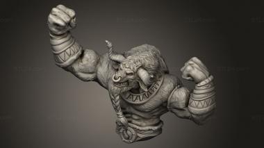 Busts of heroes and monsters (Minotaur Tribe Muscle Flex, BUSTH_3180) 3D models for cnc