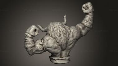 Busts of heroes and monsters (Minotaur Tribe Muscle Flex, BUSTH_3180) 3D models for cnc