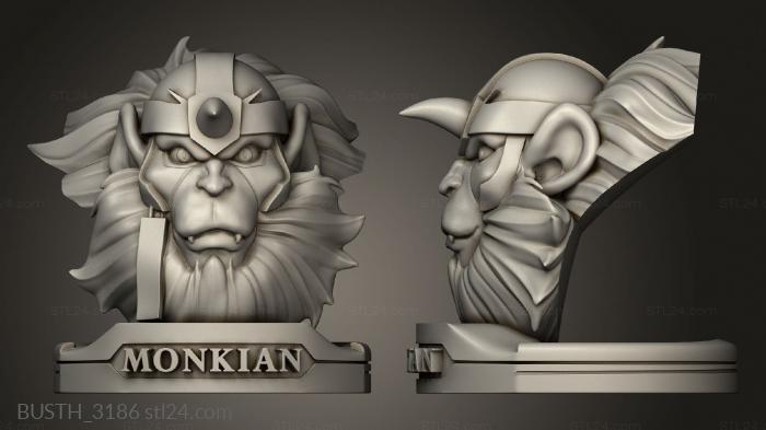 Busts of heroes and monsters (Monkian Villain from Thundercats Pyro, BUSTH_3186) 3D models for cnc