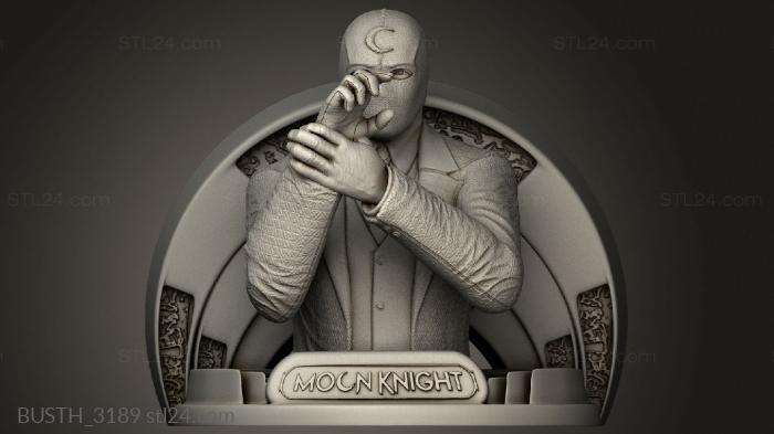 Busts of heroes and monsters (Moon Knight, BUSTH_3189) 3D models for cnc