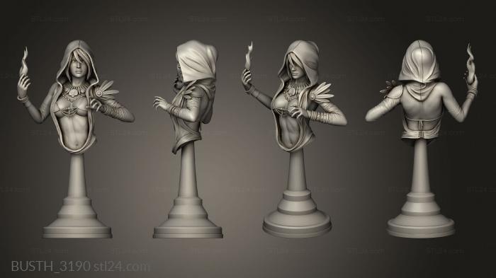 Busts of heroes and monsters (Morrigan, BUSTH_3190) 3D models for cnc