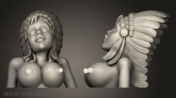 Busts of heroes and monsters (mulheres American Girl, BUSTH_3200) 3D models for cnc