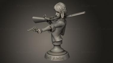 Busts of heroes and monsters (Gunslinger girl Clothed, BUSTH_3209) 3D models for cnc