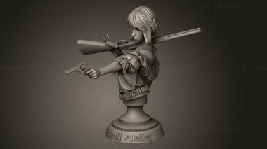 Busts of heroes and monsters (Gunslinger girl Clothed, BUSTH_3210) 3D models for cnc