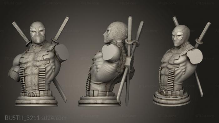 Busts of heroes and monsters (Nacho Deadpool Kills Marvel Statue, BUSTH_3211) 3D models for cnc