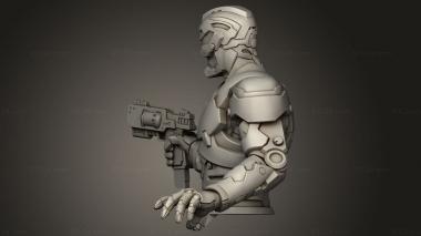 Busts of heroes and monsters (Neon Warrior Mecha Constable, BUSTH_3218) 3D models for cnc