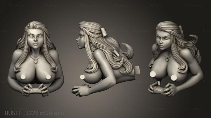 Busts of heroes and monsters (nsfw with controller, BUSTH_3228) 3D models for cnc
