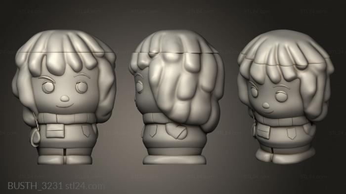 Busts of heroes and monsters (NUEVO HARRY POTTER Hermione Yerbero Arriba, BUSTH_3231) 3D models for cnc