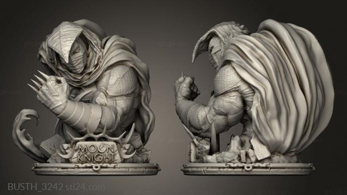 Busts of heroes and monsters (OK Moon Knight, BUSTH_3242) 3D models for cnc