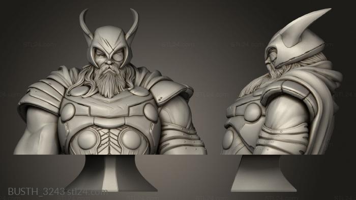 Busts of heroes and monsters (Old King Thor, BUSTH_3243) 3D models for cnc