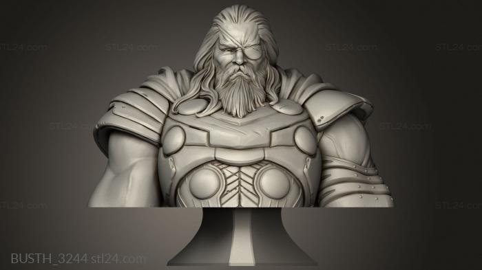 Busts of heroes and monsters (Old King Thor, BUSTH_3244) 3D models for cnc