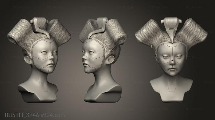 Busts of heroes and monsters (Omicron Ghost In The Shell Geisha, BUSTH_3246) 3D models for cnc