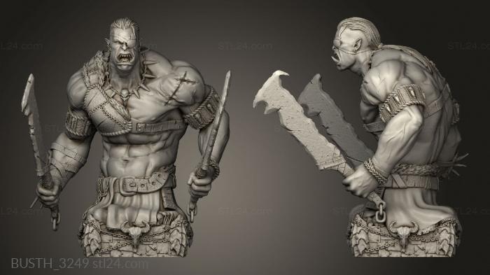Busts of heroes and monsters (Orc Chess Pawn, BUSTH_3249) 3D models for cnc
