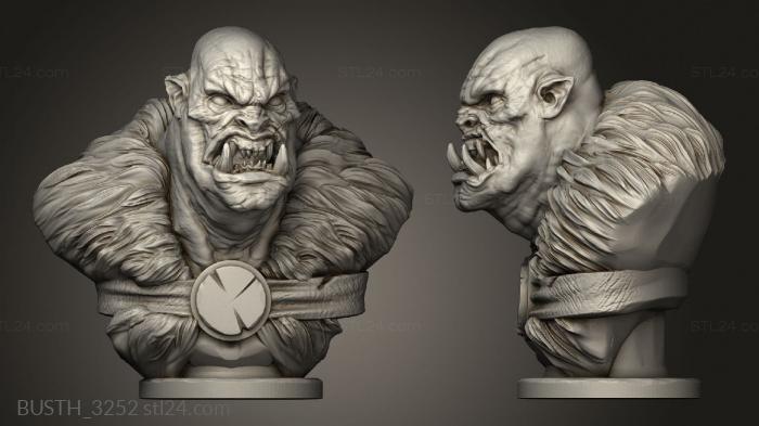 Busts of heroes and monsters (Orc Chief Helmet, BUSTH_3252) 3D models for cnc