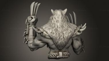 Busts of heroes and monsters (Orc Tribe Forge Shaman Wolverine, BUSTH_3254) 3D models for cnc