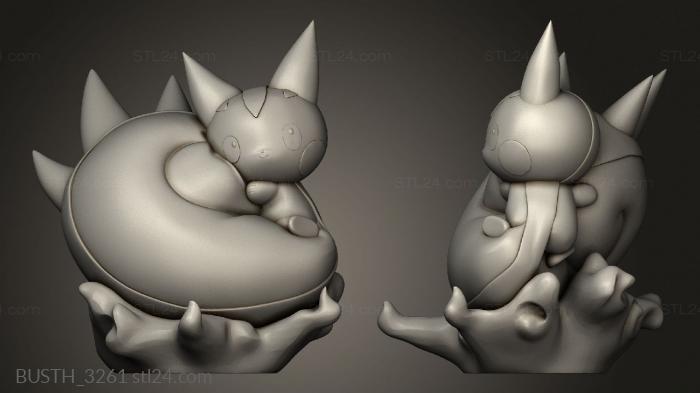 Busts of heroes and monsters (Pachirisu Pokemon, BUSTH_3261) 3D models for cnc