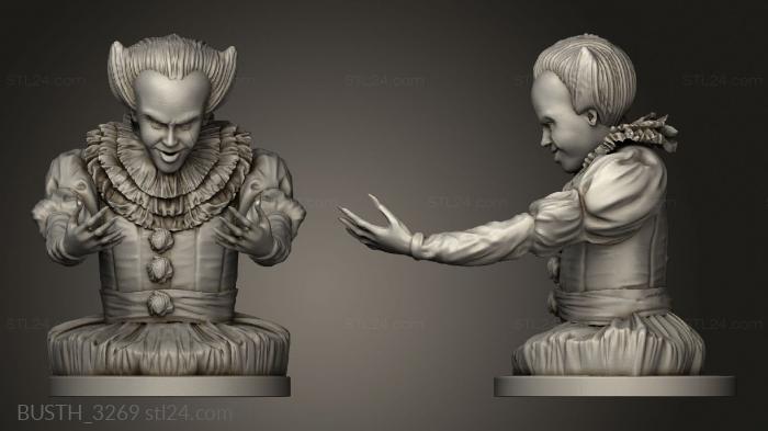 Busts of heroes and monsters (Pennywise Halloween Candy Holder, BUSTH_3269) 3D models for cnc
