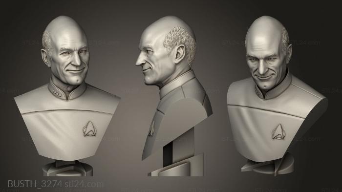 Busts of heroes and monsters (picard eastman, BUSTH_3274) 3D models for cnc