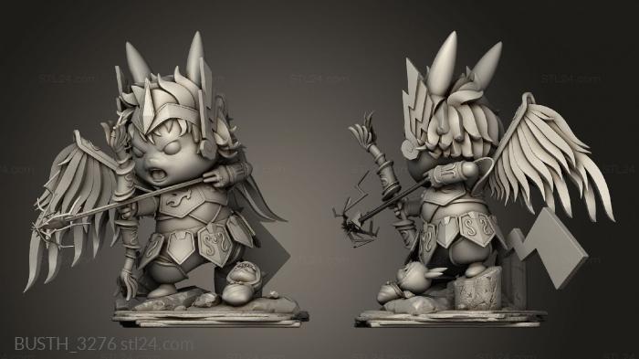 Busts of heroes and monsters (Pikachu Knight the Zodiac Aiolos Cosplay arco bot, BUSTH_3276) 3D models for cnc