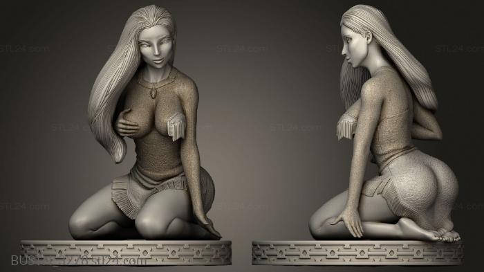 Busts of heroes and monsters (Pocahontas Megara, BUSTH_3278) 3D models for cnc