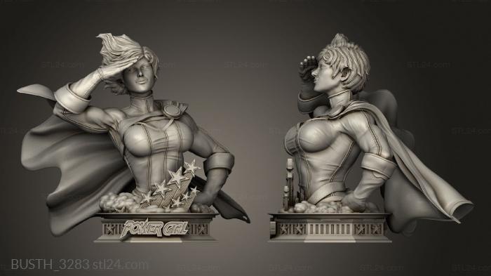 Busts of heroes and monsters (Power Girl One, BUSTH_3283) 3D models for cnc