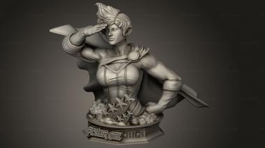 Busts of heroes and monsters (Power Girl One, BUSTH_3283) 3D models for cnc