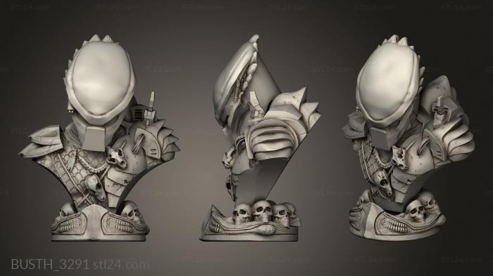 Busts of heroes and monsters (Predador O Ombro, BUSTH_3291) 3D models for cnc